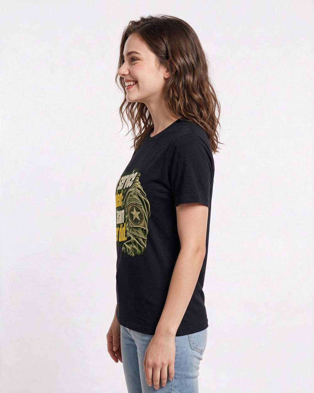 Veteran Black T-Shirt for Women – Everyday Expression Graphic Tee product image 2