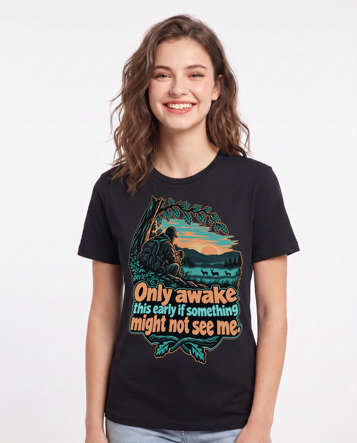 Hunting Black T-Shirt for Women – Everyday Expression Graphic Tee product image 3