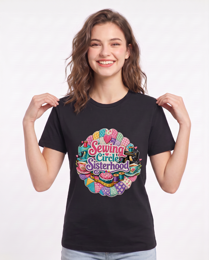 Sewing Circle Sisterhood Women's Black T-Shirt product image 1