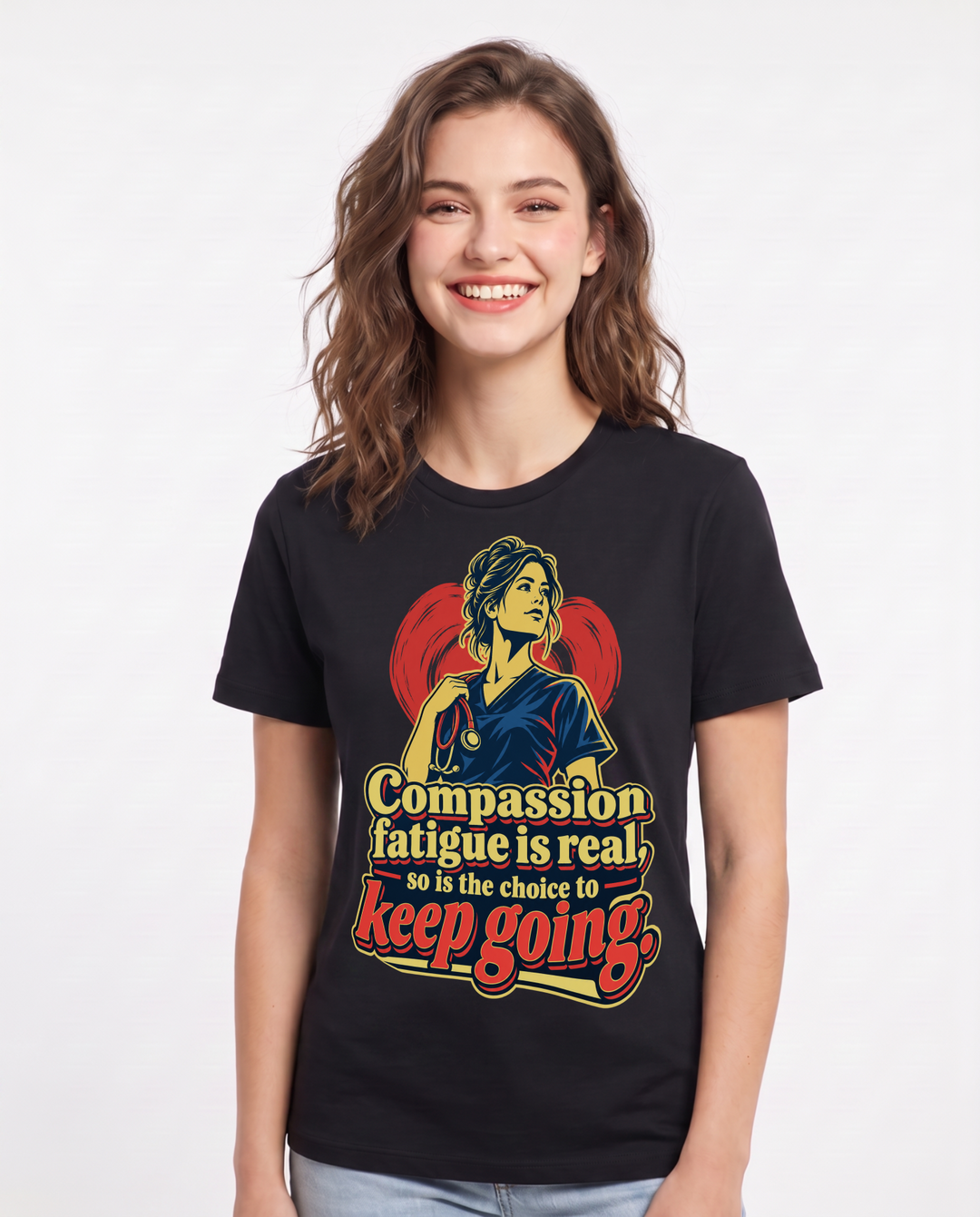Nurse Black T-Shirt for Women – Nursing Life Graphic Tee product image 3