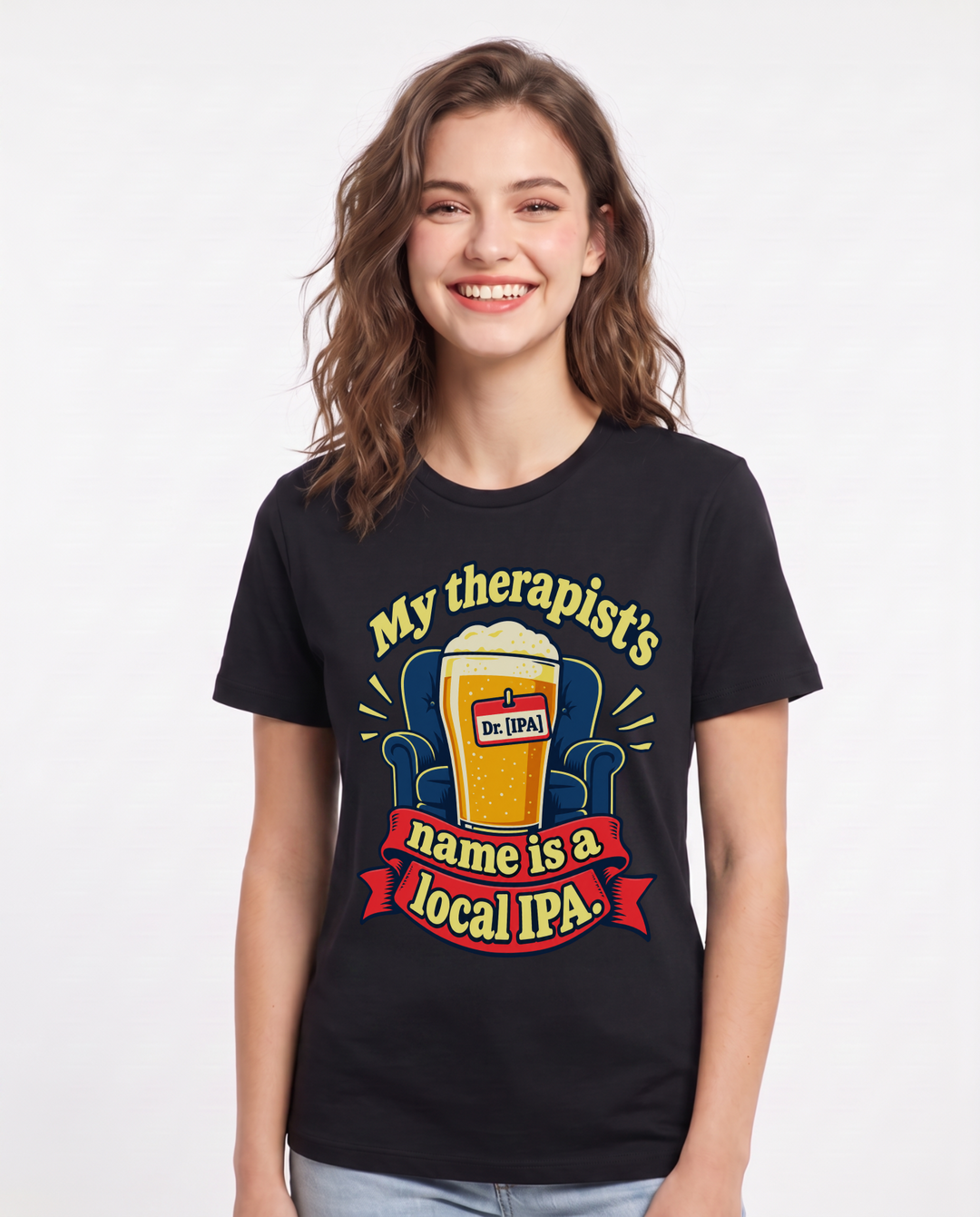 Beer Black T-Shirt for Women – Everyday Expression Graphic Tee product image 3