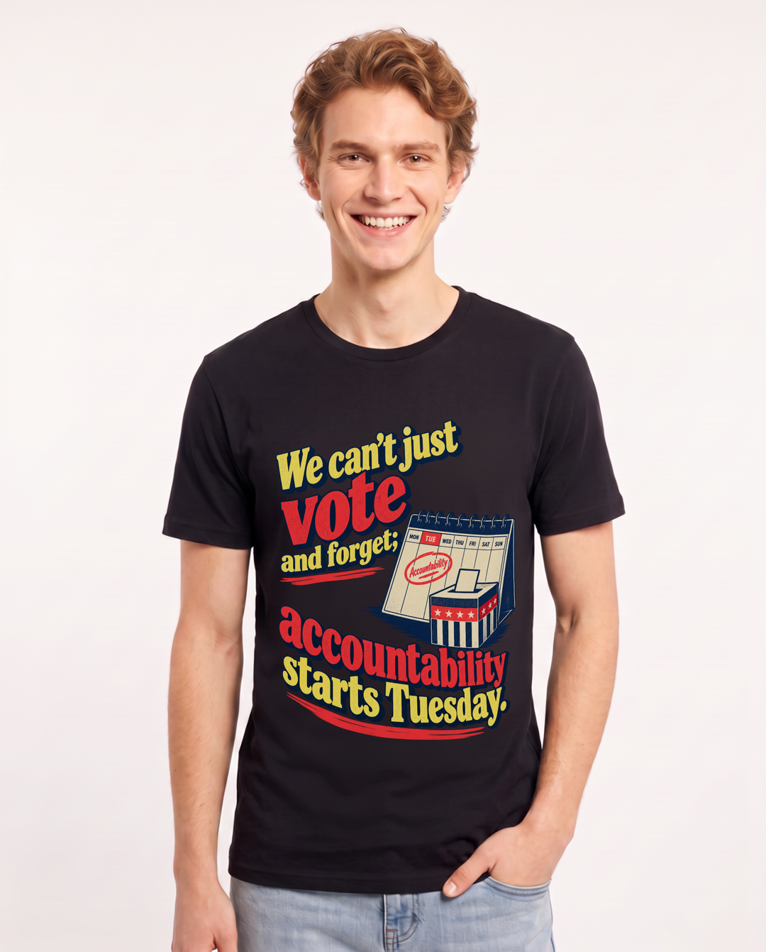 Political Statement Black T-Shirt for Men – Everyday Expression Graphic Tee product image 3
