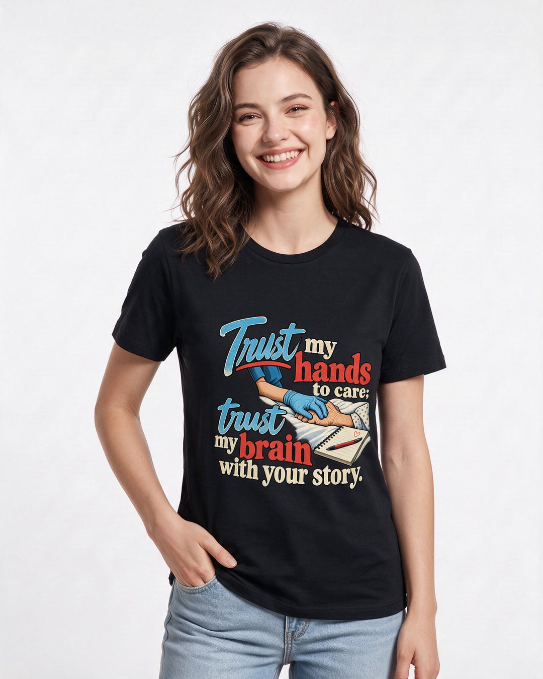 Nurse Black T-Shirt for Women – Nursing Life Graphic Tee product image 1