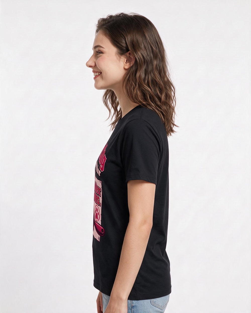 Cat Lover Black T-Shirt for Women – Everyday Expression Graphic Tee product image 2