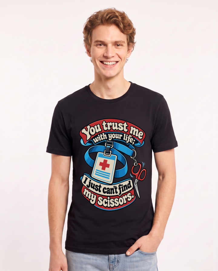 Nurse Black T-Shirt for Men – Nursing Life Graphic Tee product image 3