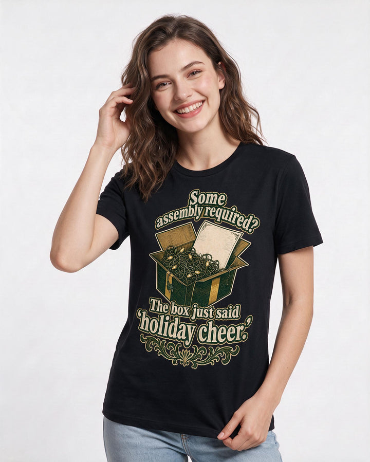 Christmas Black T-Shirt for Women – Holiday Theme Graphic Tee product image 1