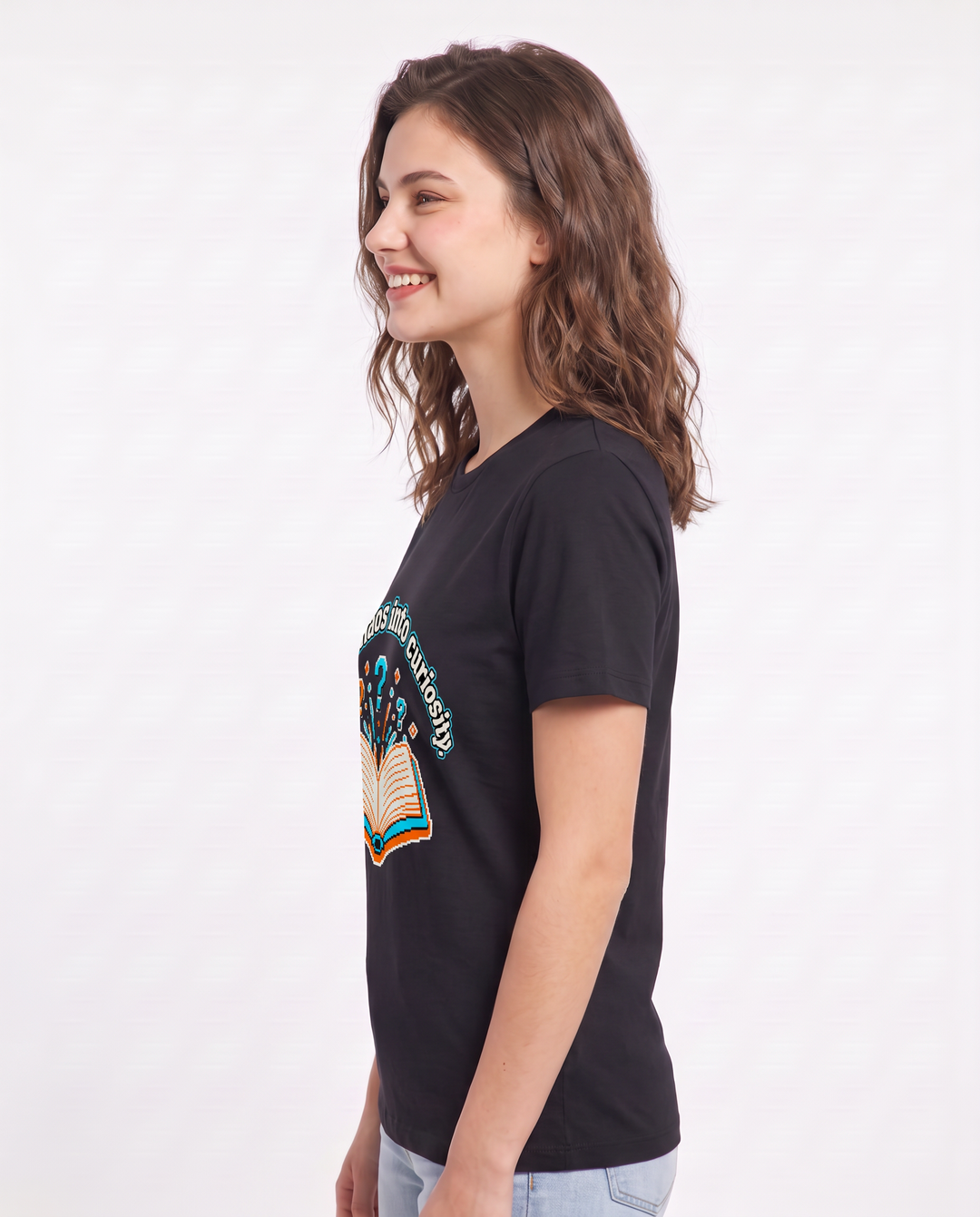 I turn chaos into curiosity. - Women's Black T-Shirt product image 3