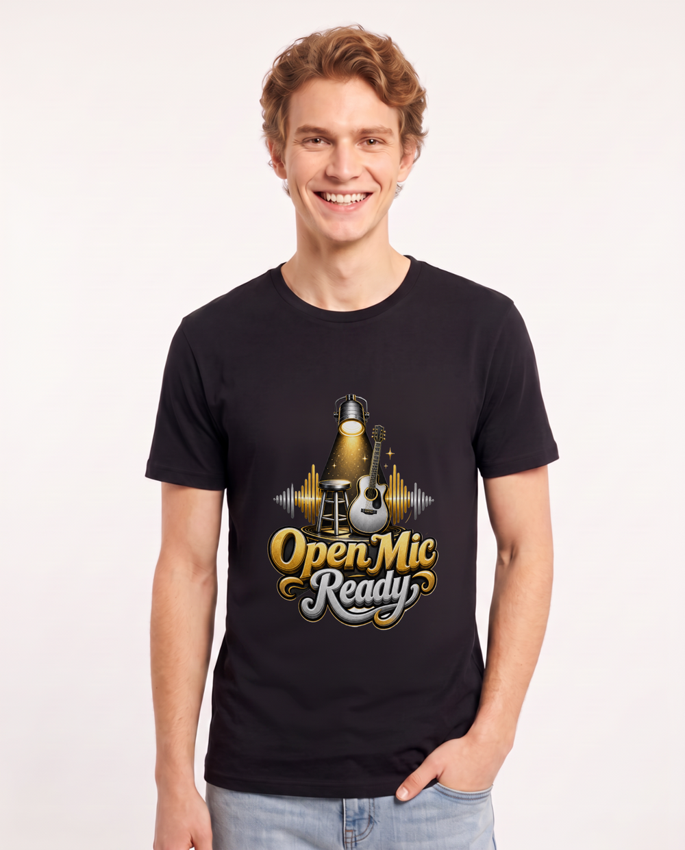 Open Mic Ready Men's Black T-Shirt product image 2