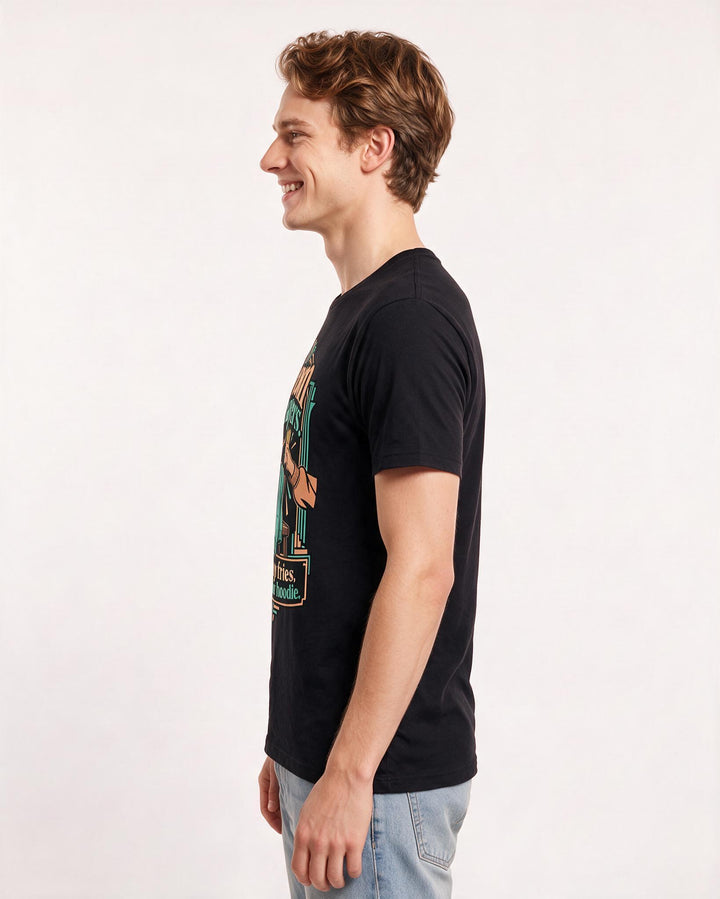 Couples Black T-Shirt for Men – Everyday Expression Graphic Tee product image 2