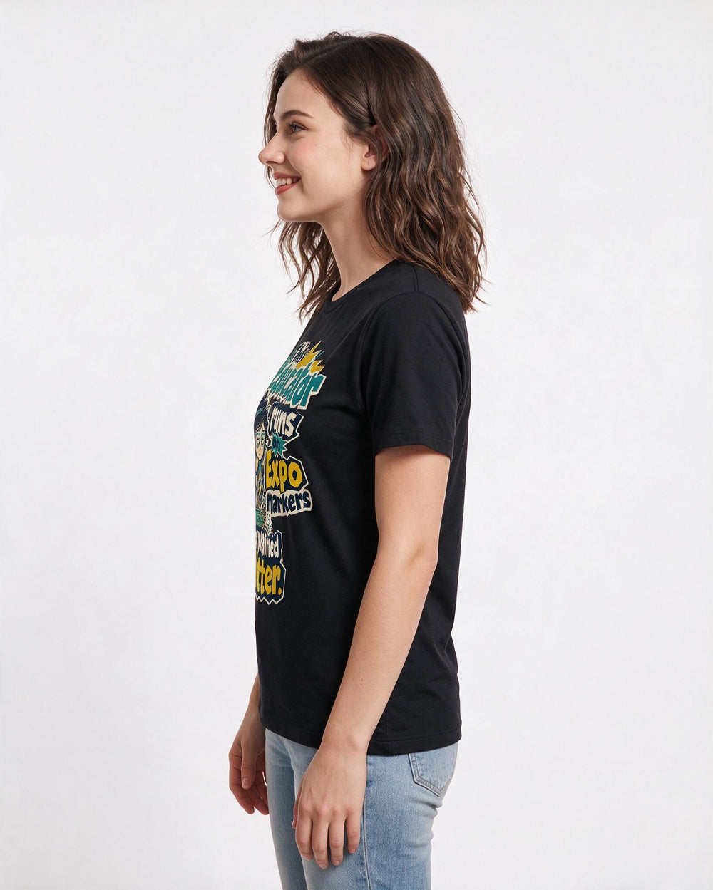 Teacher Black T-Shirt for Women – Everyday Expression Graphic Tee product image 2