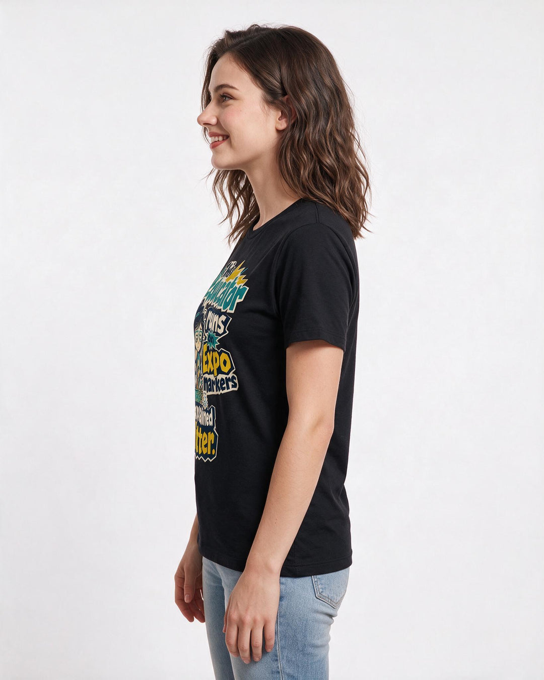 Teacher Black T-Shirt for Women – Everyday Expression Graphic Tee product image 2