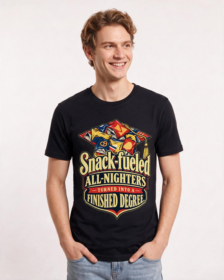 Graduation Black T-Shirt for Men – Everyday Expression Graphic Tee product image 1