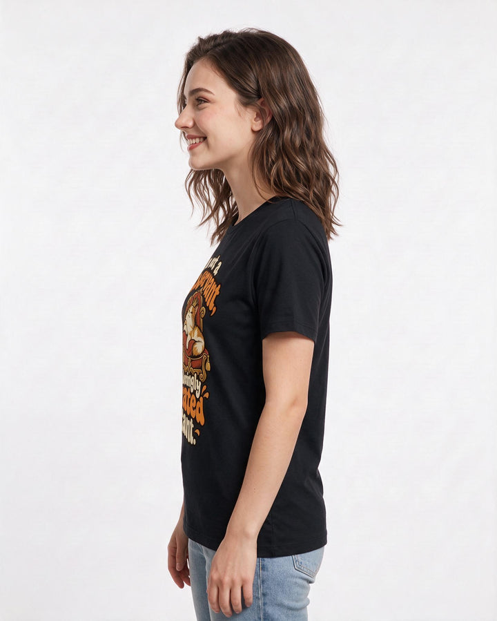 Cat Lover Black T-Shirt for Women – Everyday Expression Graphic Tee product image 2
