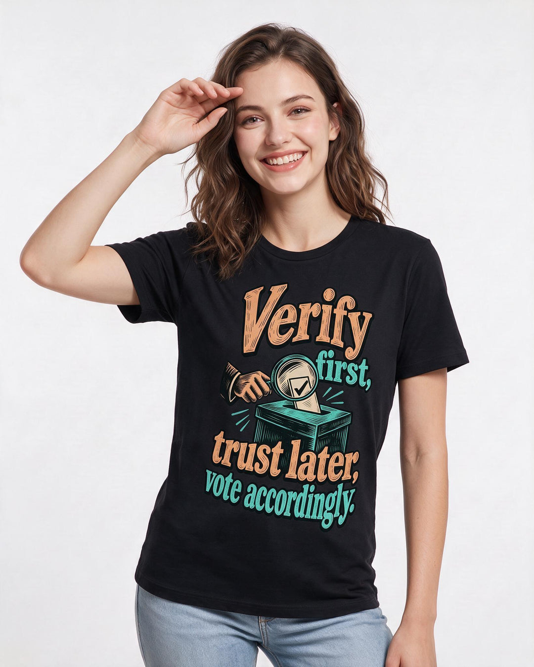 Political Statement Black T-Shirt for Women – Everyday Expression Graphic Tee product image 1