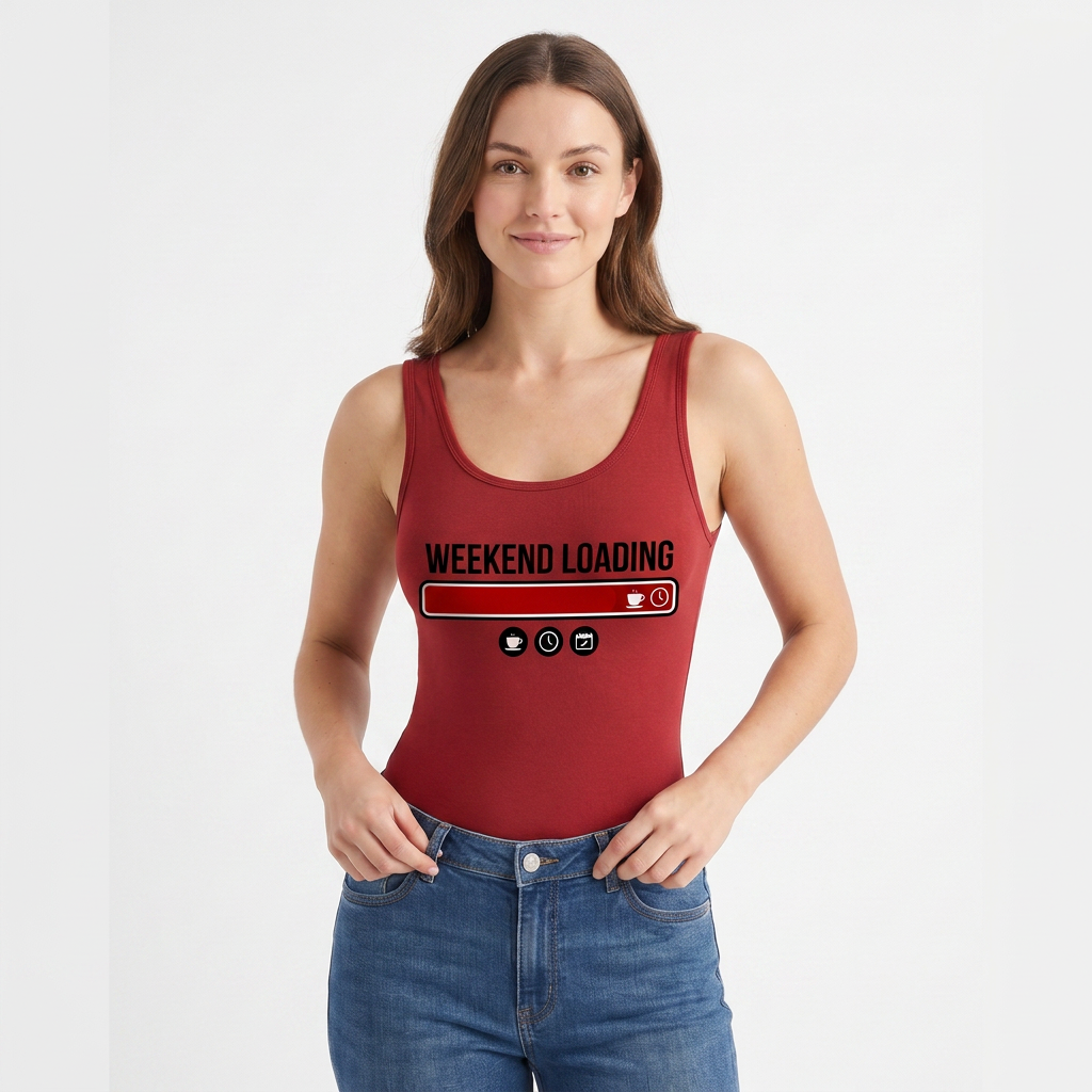 - Sleeveless Round-Neck Tank Bodysuit mockup 1