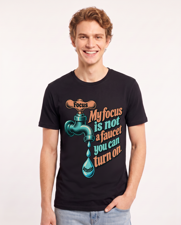 Neurodiversity Black T-Shirt for Men – Everyday Expression Graphic Tee product image 3
