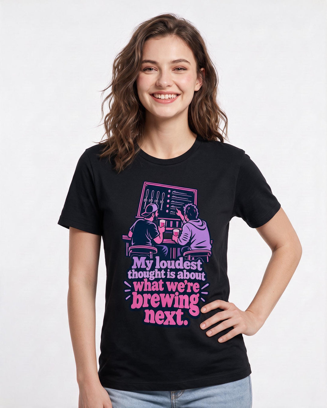 Beer Black T-Shirt for Women – Everyday Expression Graphic Tee product image 1