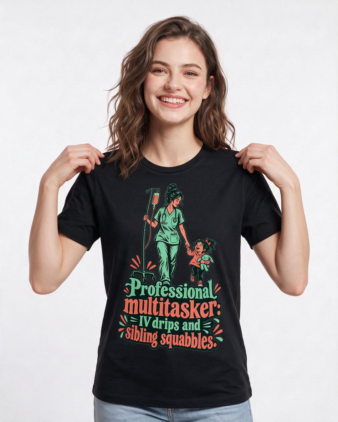 Nurse Black T-Shirt for Women – Nursing Life Graphic Tee product image 1