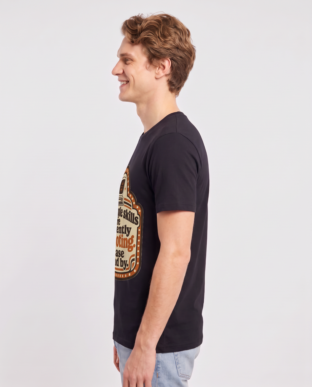 Graphic Men's Black T-Shirt - My people skills are currently product image 2
