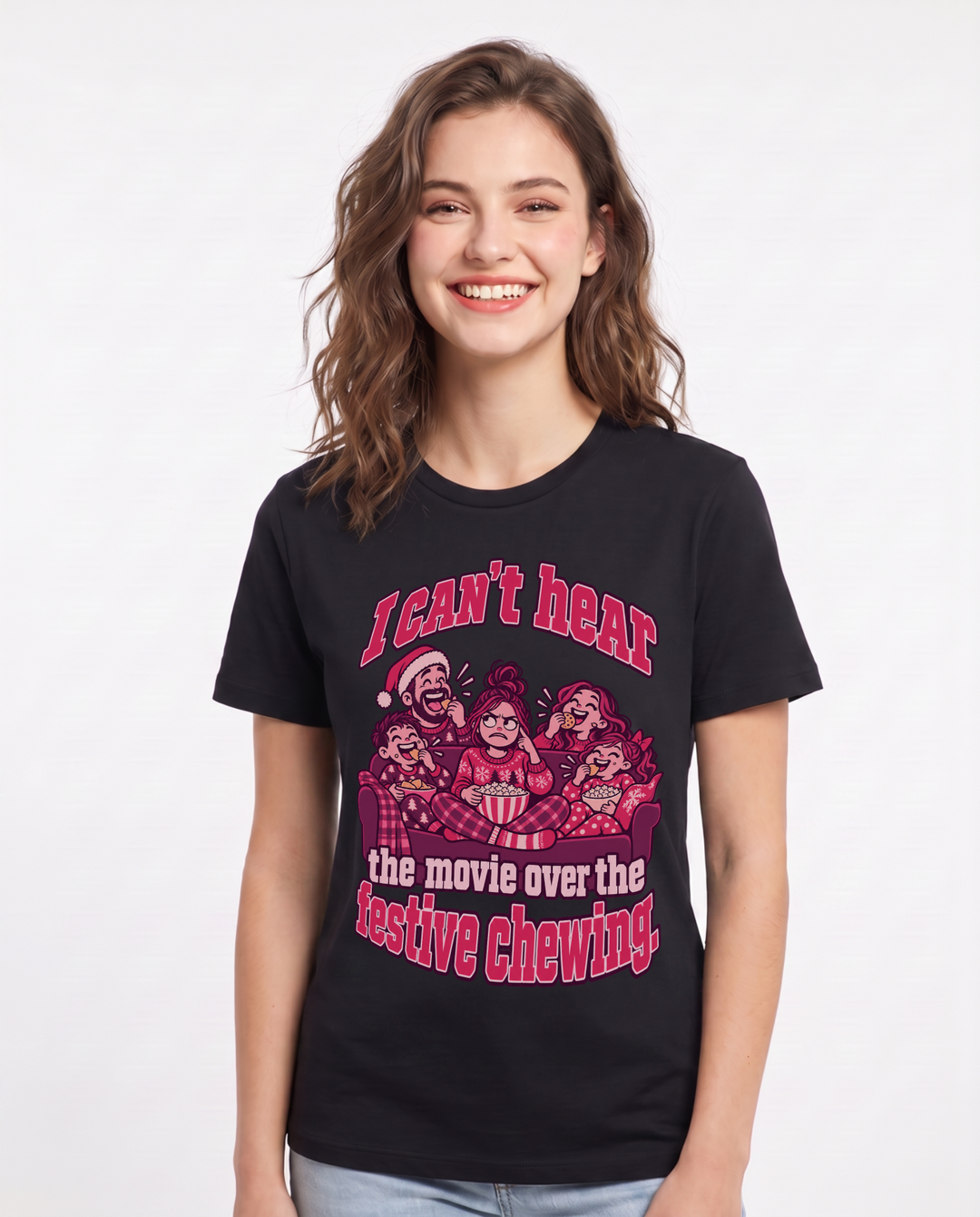 Christmas Black T-Shirt for Women – Holiday Theme Graphic Tee product image 3