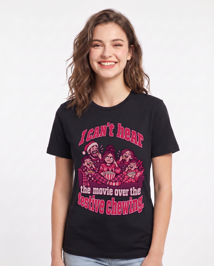 Christmas Black T-Shirt for Women – Holiday Theme Graphic Tee product image 3