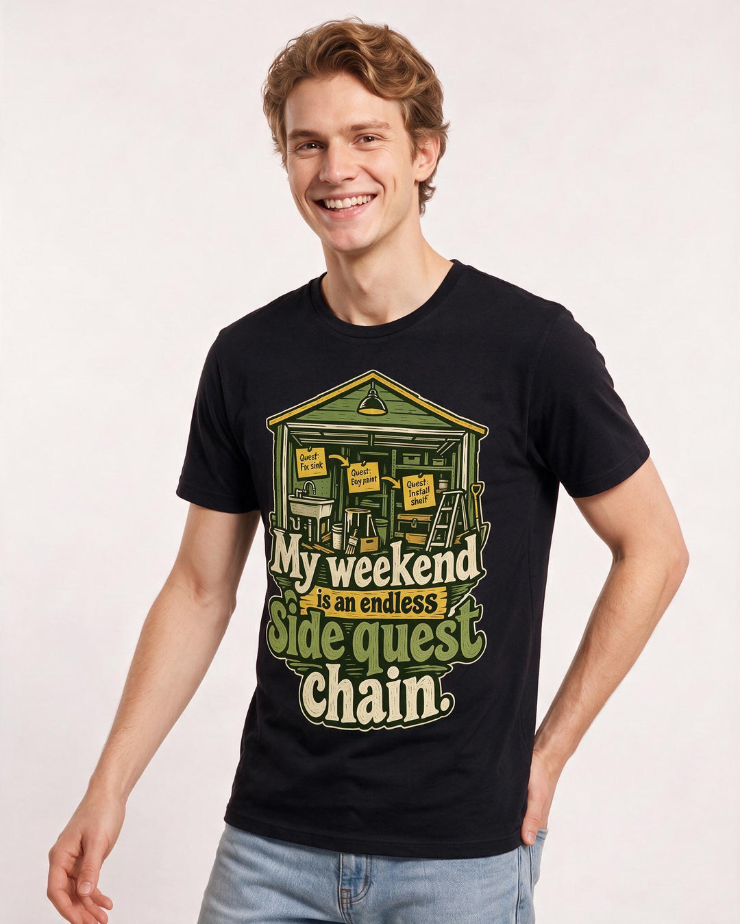 Gaming Black T-Shirt for Men – Game Night Graphic Tee product image 1