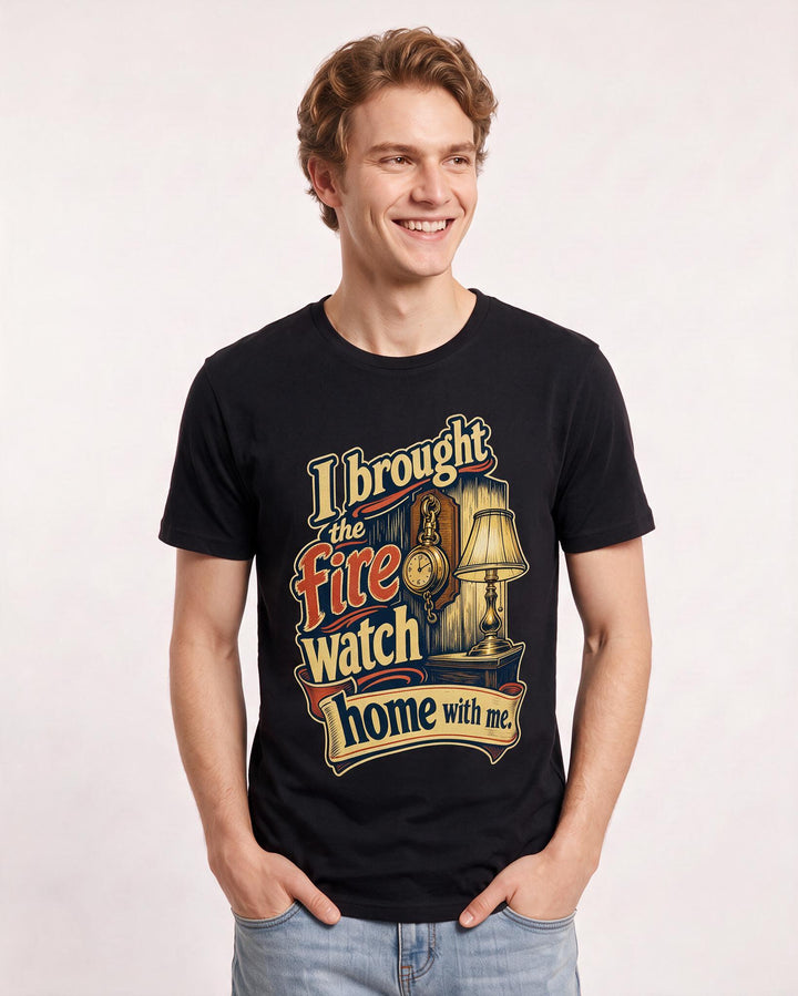 Veteran Men's Black T-Shirt – I brought the fire watch home with me. product image 3