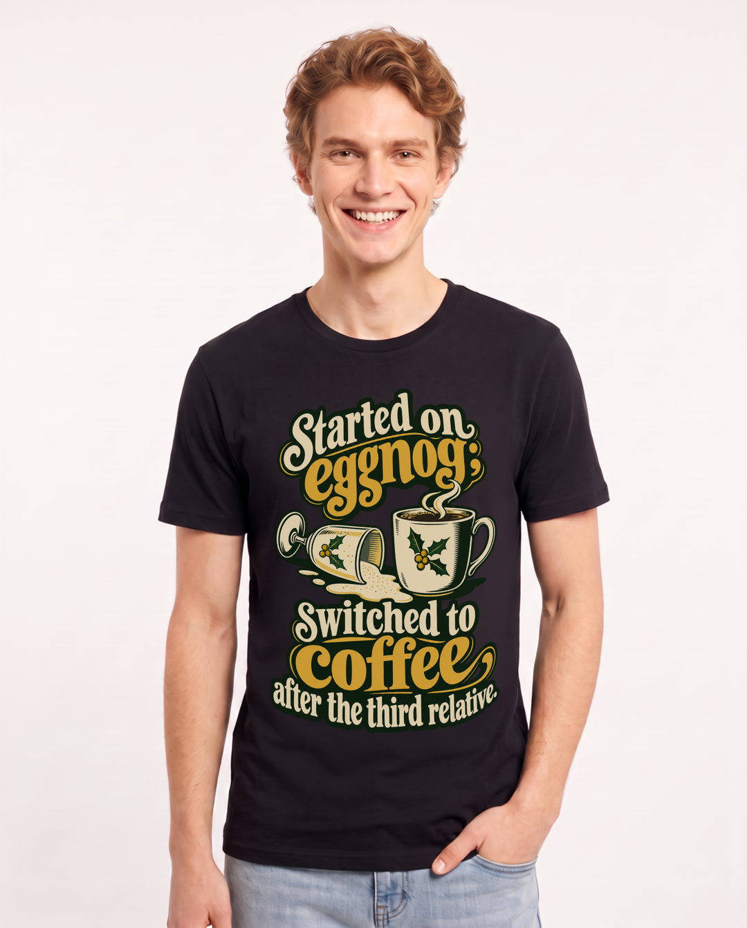 Christmas Black T-Shirt for Men – Holiday Theme Graphic Tee product image 3