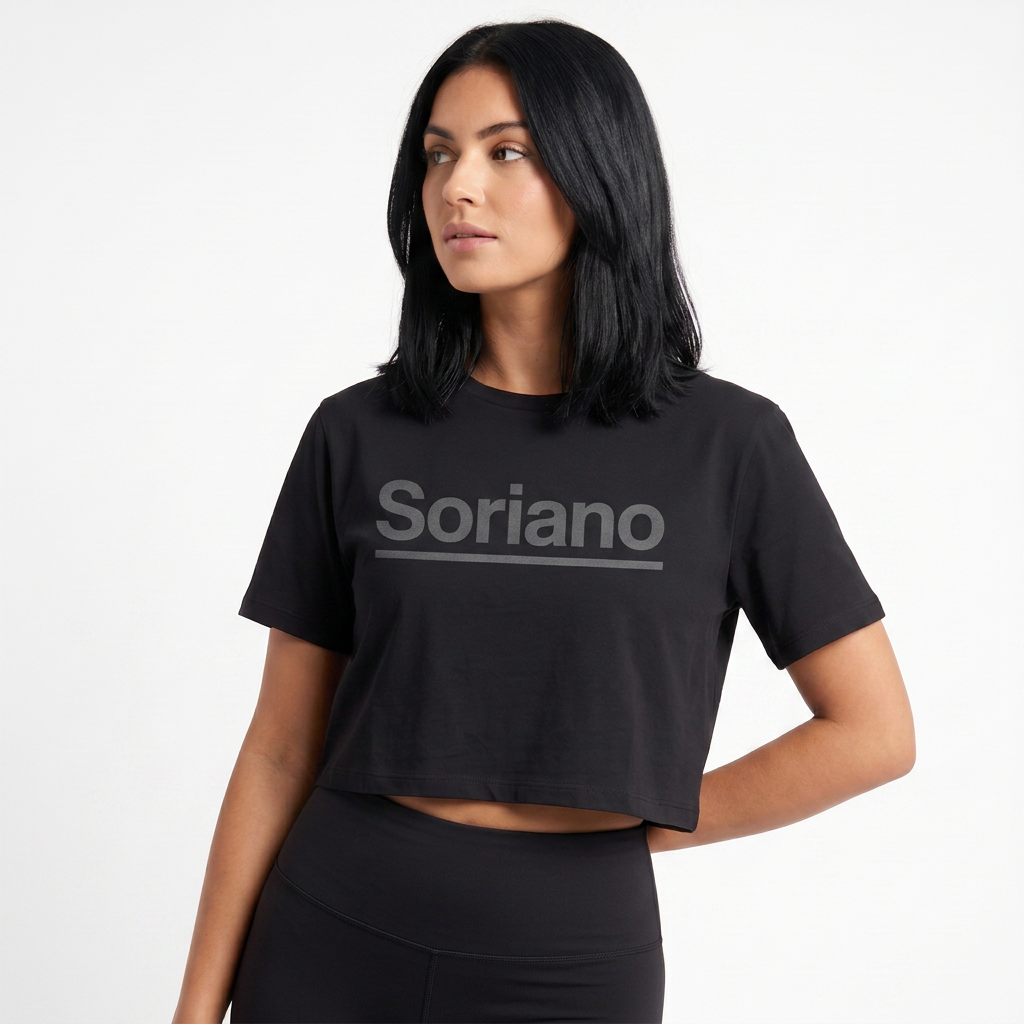 POD Soriano Bold Tee T Shirt Crop Top mockup 1