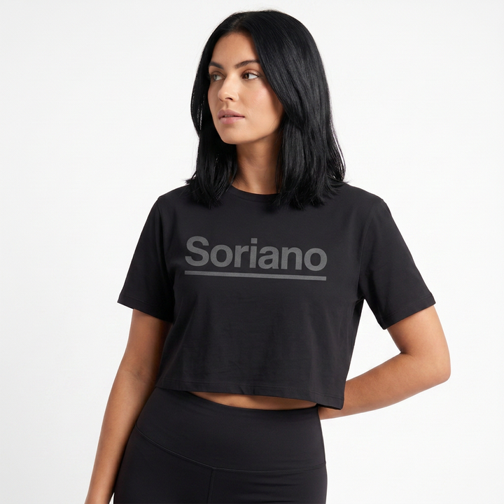 POD Soriano Bold Tee T Shirt Crop Top mockup 1