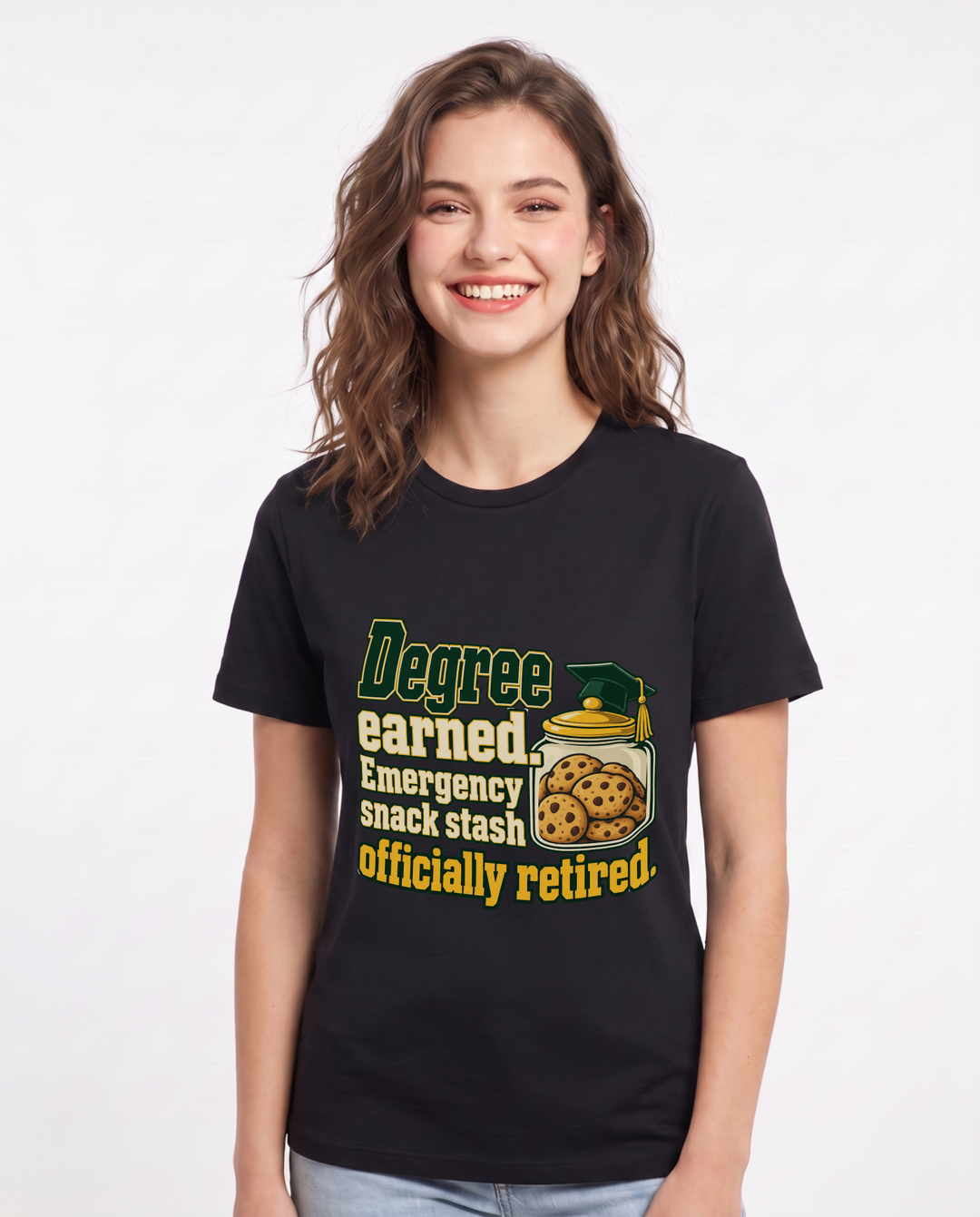 Graduation Black T-Shirt for Women – Everyday Expression Graphic Tee product image 3