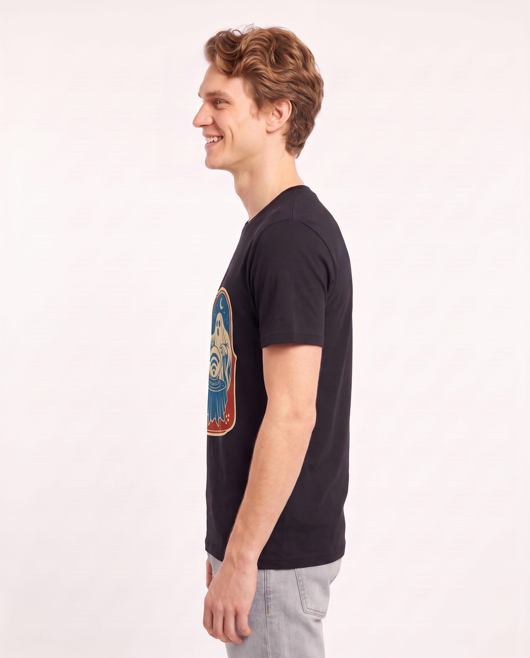 Halloween Men's Black T-Shirt - The real séance is trying to find product image 2