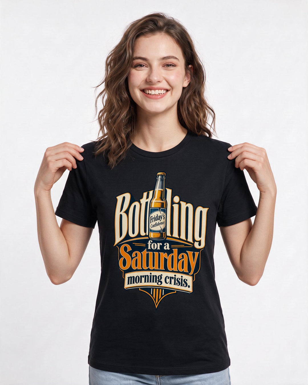 Beer Black T-Shirt for Women – Everyday Expression Graphic Tee product image 1