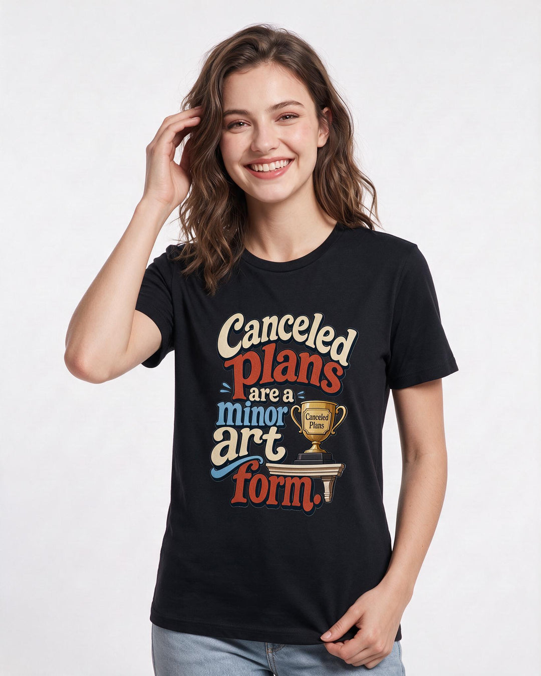Meme Black T-Shirt for Women – Everyday Expression Graphic Tee product image 1