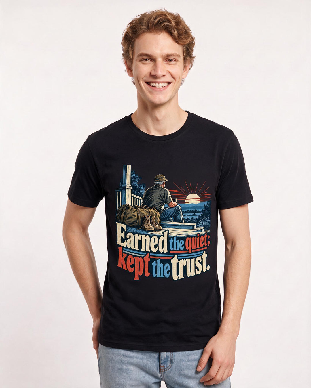 Veteran Black T-Shirt for Men – Everyday Expression Graphic Tee product image 1