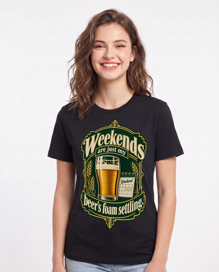 Beer Black T-Shirt for Women – Everyday Expression Graphic Tee product image 3