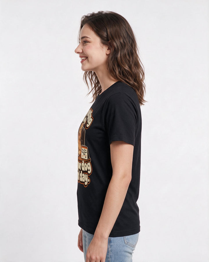 Cat Lover Black T-Shirt for Women – Everyday Expression Graphic Tee product image 2