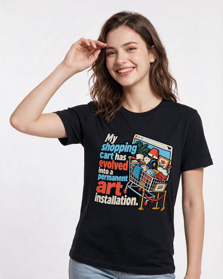 Meme Black T-Shirt for Women – Everyday Expression Graphic Tee product image 1