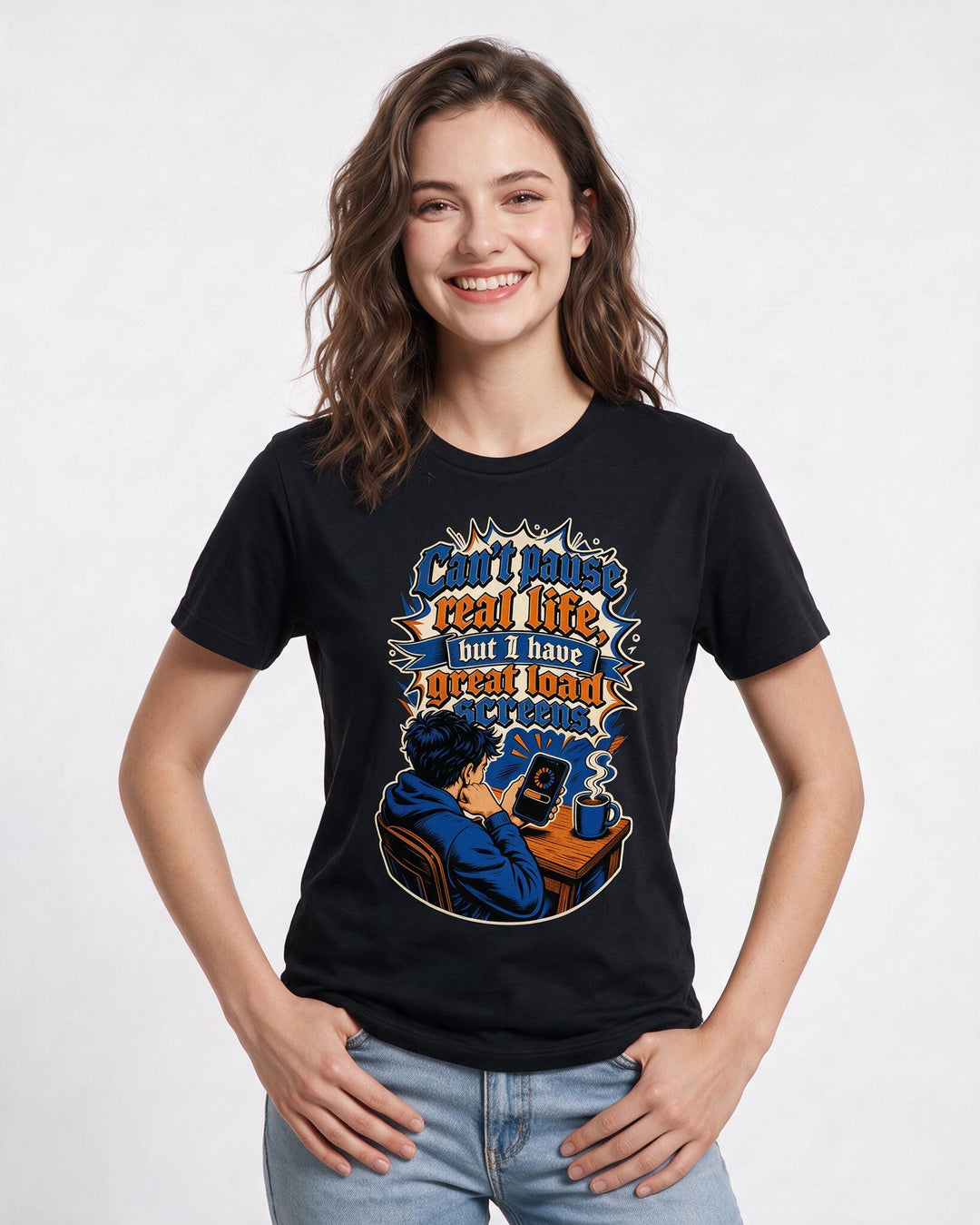 Gaming Black T-Shirt for Women – Game Night Graphic Tee product image 1