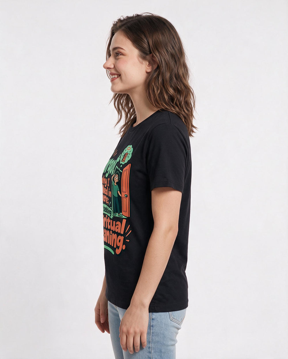 Meme Black T-Shirt for Women – Everyday Expression Graphic Tee product image 2
