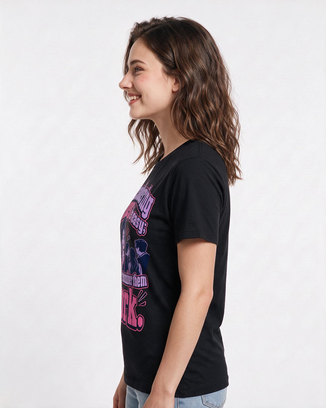 Meme Black T-Shirt for Women – Everyday Expression Graphic Tee product image 2