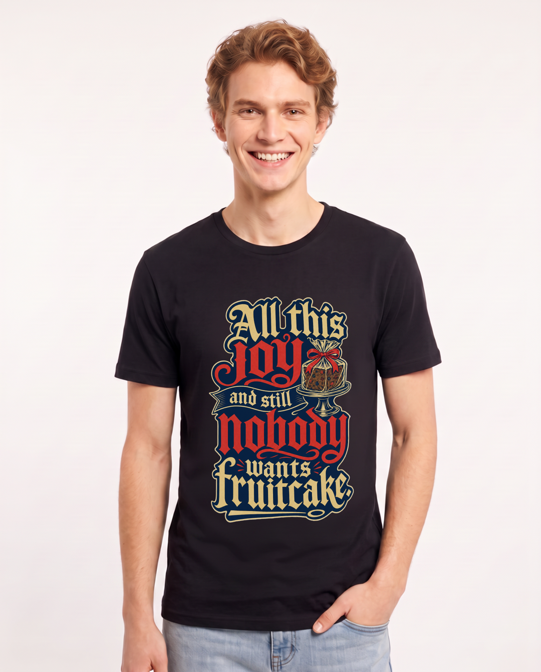 Christmas Black T-Shirt for Men – Holiday Theme Graphic Tee product image 1