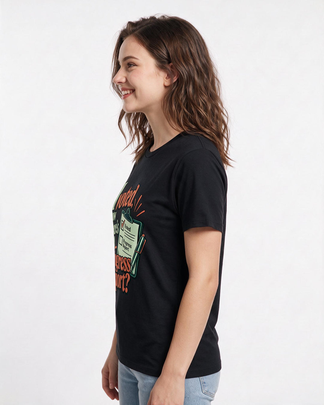 Political Statement Black T-Shirt for Women – Everyday Expression Graphic Tee product image 2