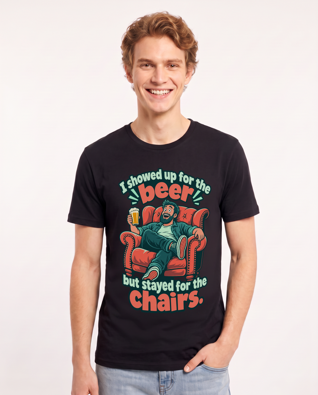 Beer Black T-Shirt for Men – Everyday Expression Graphic Tee product image 3