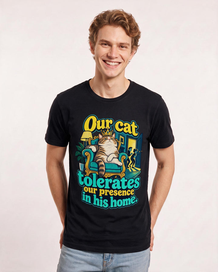 Cat Lover Black T-Shirt for Men – Everyday Expression Graphic Tee product image 1