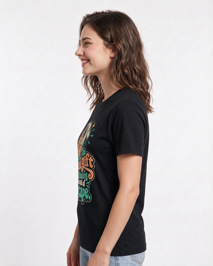 Christmas Black T-Shirt for Women – Holiday Theme Graphic Tee product image 2