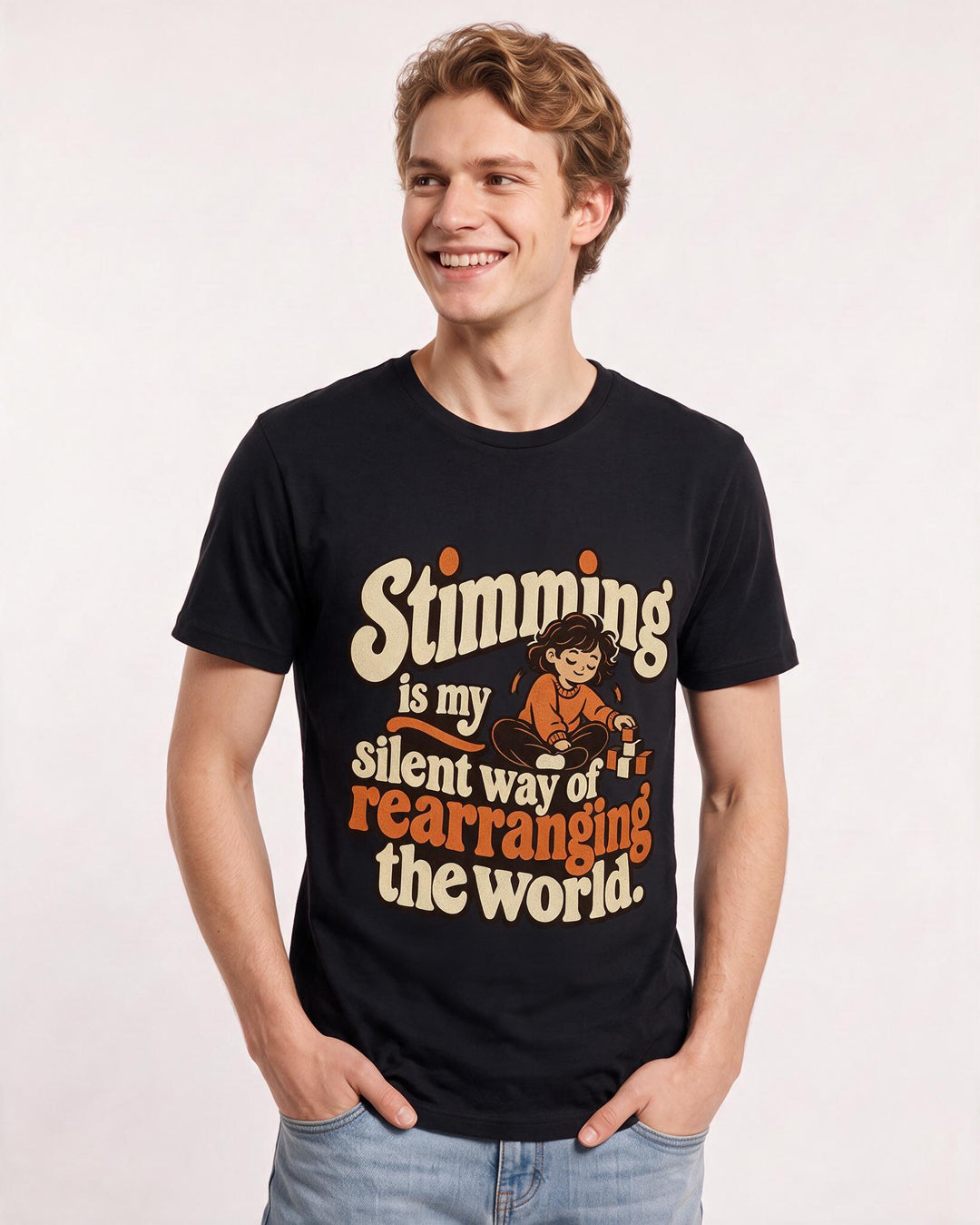 Neurodiversity Black T-Shirt for Men – Everyday Expression Graphic Tee product image 1