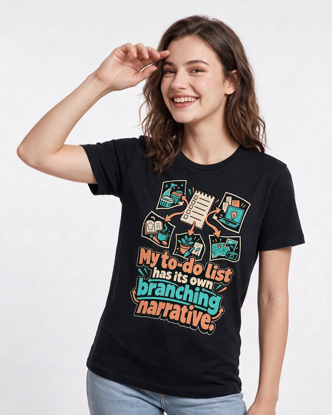 Neurodiversity Black T-Shirt for Women – Everyday Expression Graphic Tee product image 1