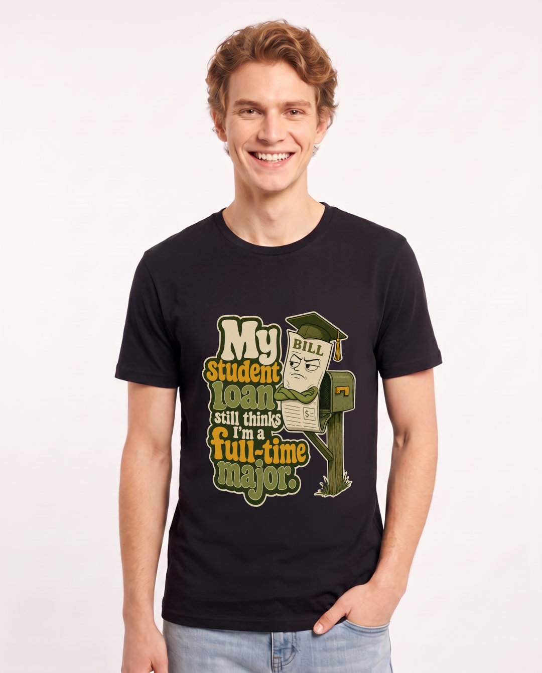 Graduation Black T-Shirt for Men – Everyday Expression Graphic Tee product image 3