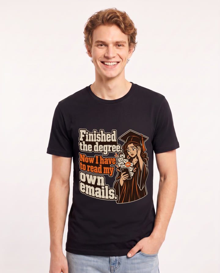 Graduation Black T-Shirt for Men – Everyday Expression Graphic Tee product image 3